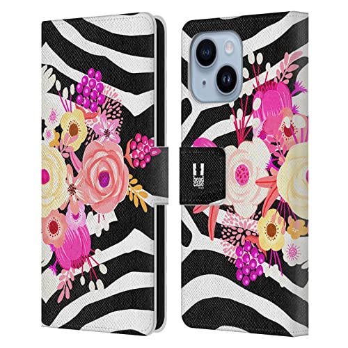 Carcasa de cuero iPhone 14 Plus Head Case Designs flores antiguas