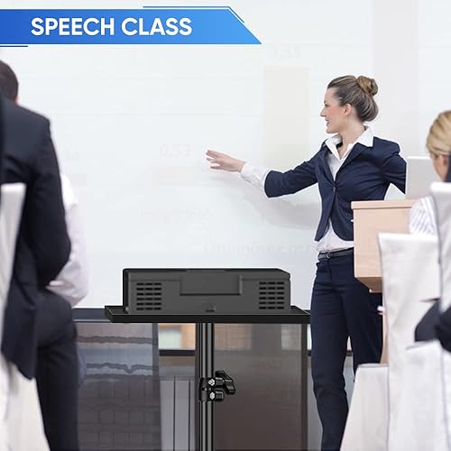 Miniatura 5 de Soporte de trípode para proyector trípode plegable portátil para portátil altura ajustable de 22 a 67 pulgadas estantes multifuncionales para