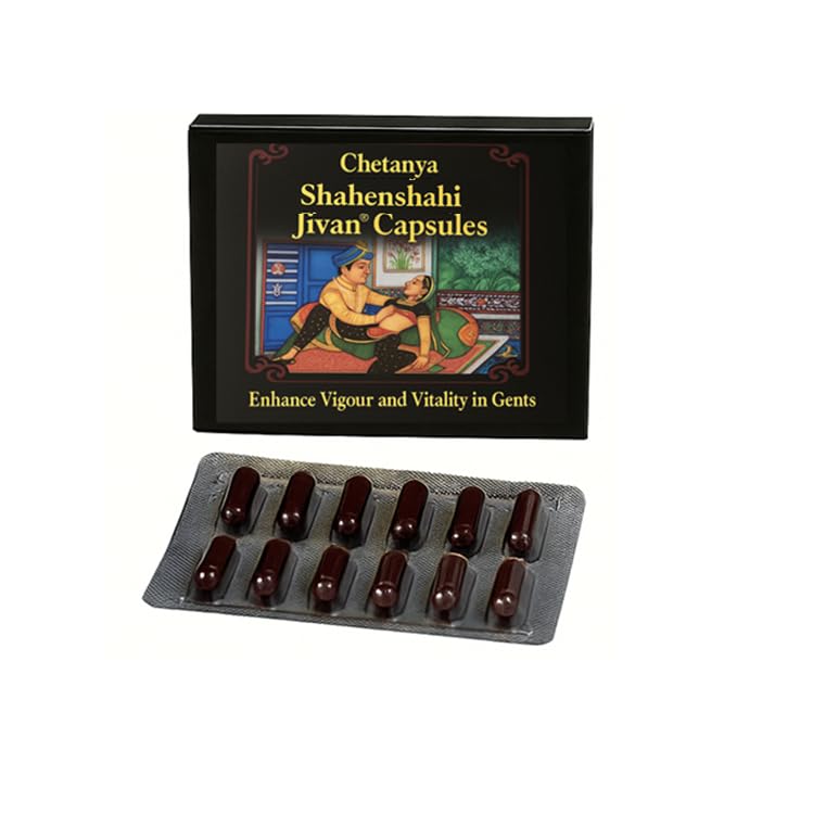 Chetanya’s Shahenshahi Jeewan – 10 Capsules | Ayurvedic Wellness Supplement for Energy & Strength | Herbal Vitality Support for Men | No Added Chemicals