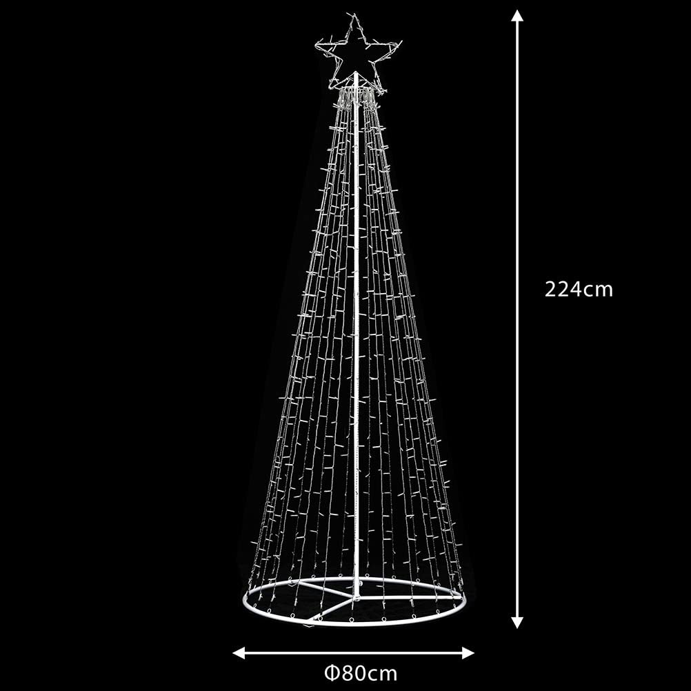 Verlichte moderne kerstboom Hexy H240 cm Warm wit verlicht - Kunstkerstbomen en kunstbomen