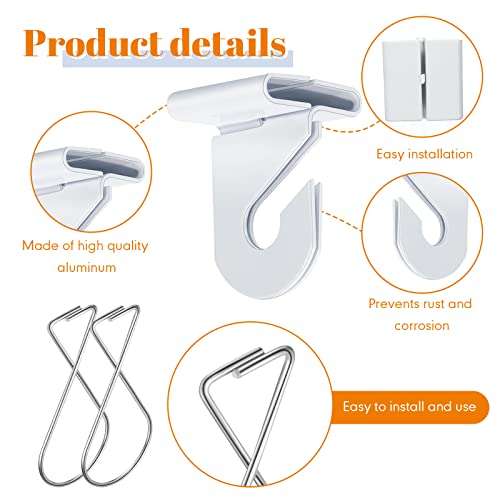 Image of Vicenpal 30 Pcs Drop Ceiling Hooks Bulk for Classrooms Offices Hanging Set, 15 Pairs Right and Left 15 Pcs Clips for Tile Decorations, Metal Suspended T Bar Hooks for School Plants