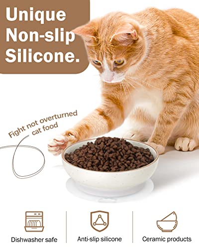 Ymasins Ceramic Cat Food Bowls 4 Packs Cat Dishes For Food Non Slip Wide Shallow Cat Feeding Water And Food Bowl Set To Stress Relief Of Whisker Fatigue For Cats Kitten S #TOP3