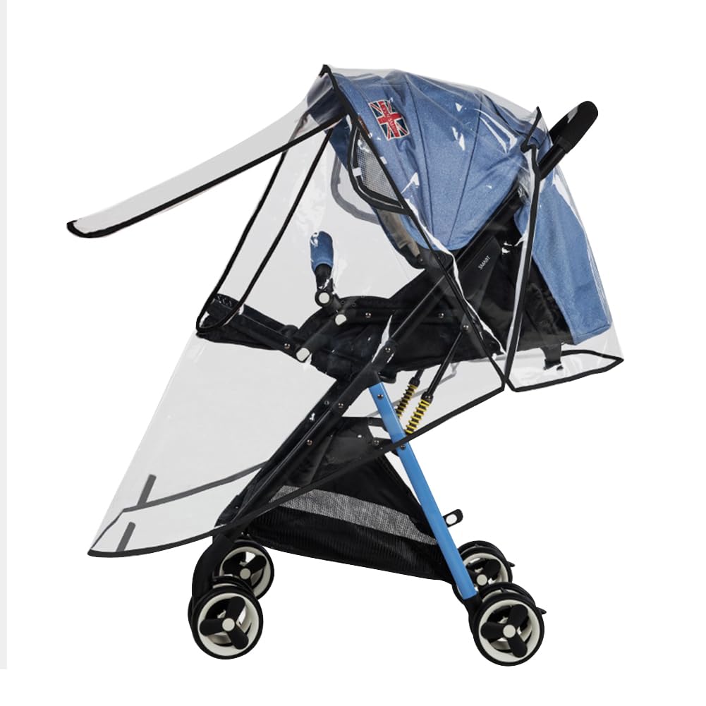 Universal Rain Cover Pushchair Stroller Large Raincover Buggy Pram with Zipper Waterproof Durable Transparent Baby Stroller Carrycots Weather Shield Fit Most Strollers - Image 3