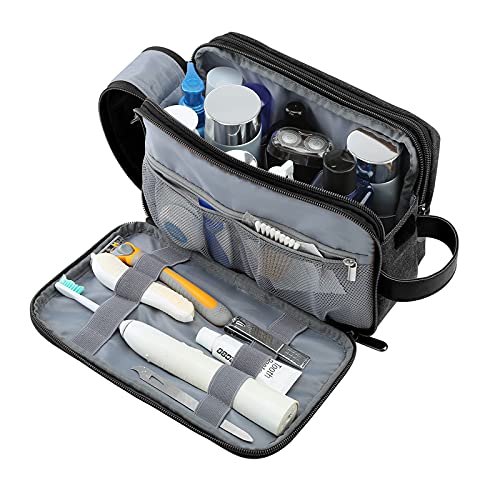 Image of Toiletry Bag for Men, BAGSMART Travel Toiletry Organizer Dopp Kit Water-resistant Shaving Bag for Toiletries AccessoriesiA'Black