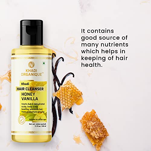 Image of Khadi Organique Honey & Vanilla Hair Shampoo /Cleanser Pack Of 2