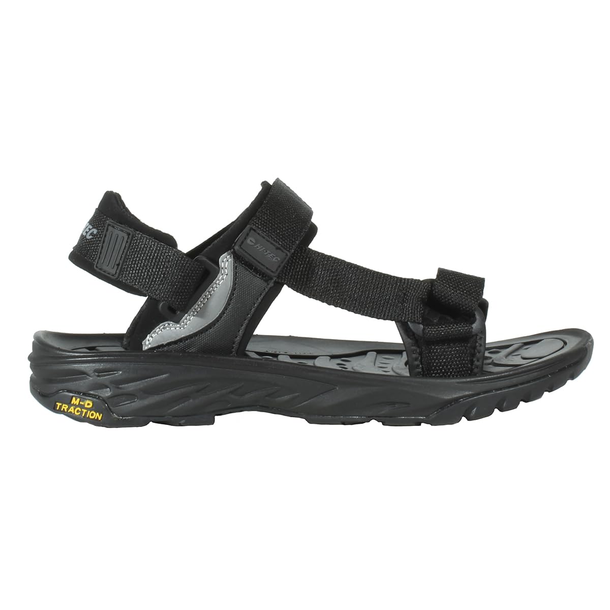 HI-​TEC - Sandalias Deportivas Hombre Verano ULA RAFT | Sandalias Trekking Hombre, Senderismo, Punta Abierta | Ligeras, Cómodas, Ideales para Exterior, Montaña, Playa | Black/​Silver, 42