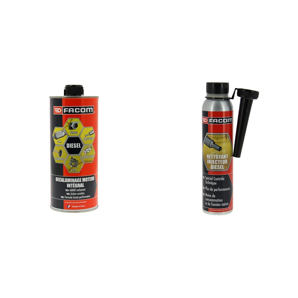FACOM 6025 Décalaminage Moteur Intégral Diesel & 006008 Nettoyant Injection Diesel pour Professionnels de l'Automobile -