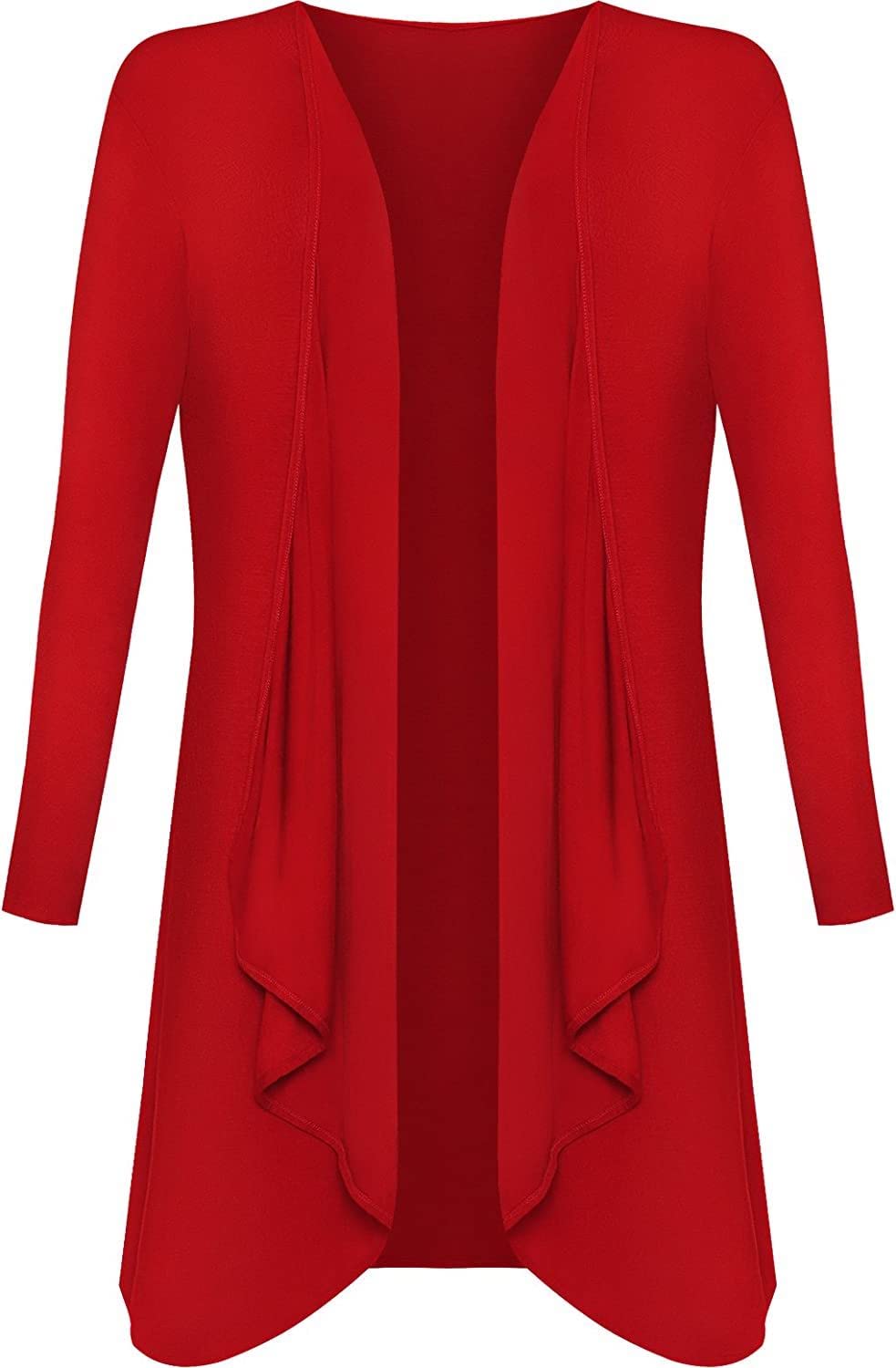 Crazy Girls Womens Waterfall Boyfriend Cardigan, Red, XXL (UK 20-22)