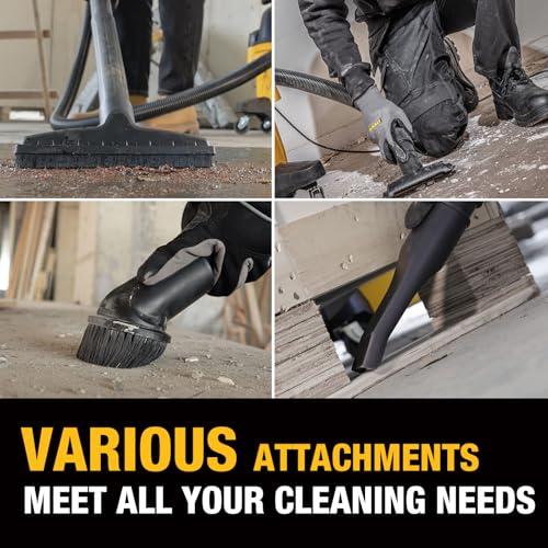 DEWALT 10 Gallon Stealthsonic Wet/Dry Vacuum, 5 Peak HP Ultra-Quiet Shop Vac with Full Accessory Kit & 6 Bonus Dust Bags, 1-7/8 in. x 7 ft. Hose for Job Sites, Workshops & Garages by DEWALT - Image 5