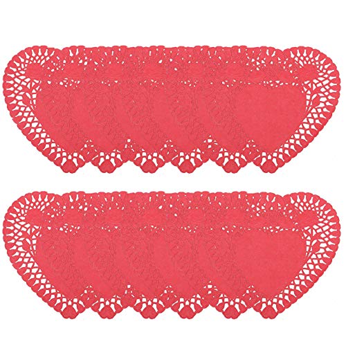 Cabilock 100 Folhas Doilies Coração Dos Namorados Mini Pequenos Recortes de Papel da Forma Do Coraçã
