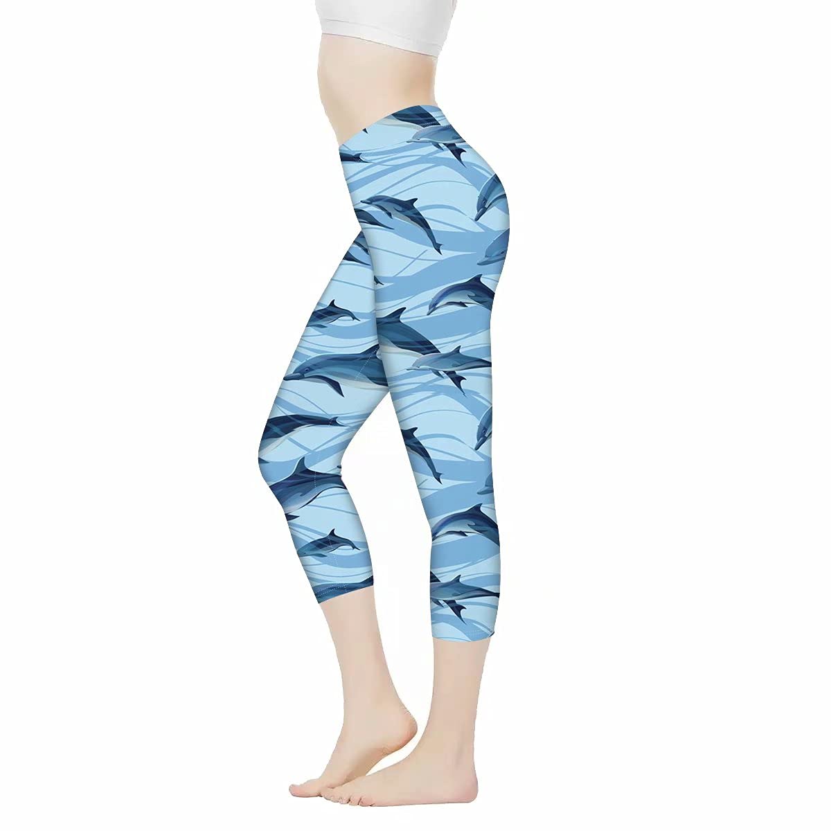 Leggings for Women High Waisted Butt Lift Compression Sports Pants Stretch Capri Yoga Pants Gym Finess Running