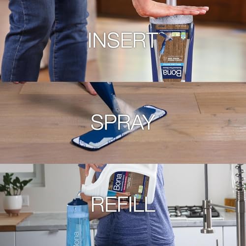 Bona Hardwood Floor Cleaner Spray Mop Cartridge - 34 fl oz - Unscented - Refillable - Residue-Free Floor Cleaning Solution for Bona Spray Mops for Wood Floors - Thumbnail 5