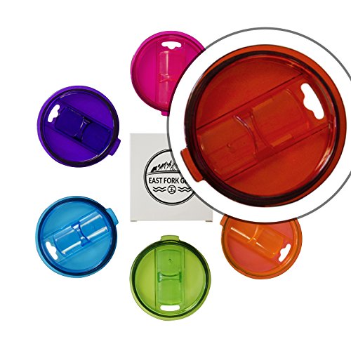 RED - 30 oz. Splash & Spill Resistant Sliding Closure Straw Friendly Replacement Lid - Compatible with Yeti Rambler, RTIC Tumbler, Ozark Trail and others