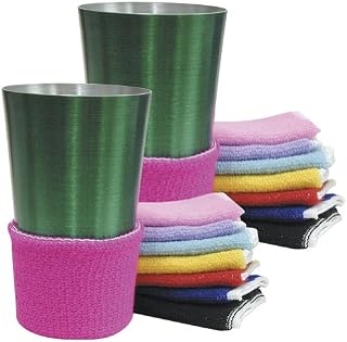 Terry Assorted Colors Beverage Drink Covers - Non Slip (Set of 16)