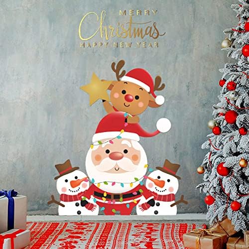 GGBOY Christmas Wall Decals, Santa Claus Christmas Wall Stickers Removable, Xmas Christmas Vinyl DIY Wall Decal, Christmas Window Clings Stickers Decals for Wall Window Kid Room Bedroom Decorations