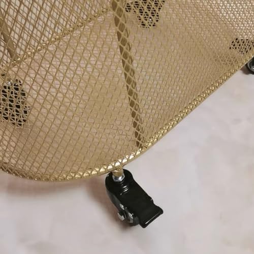 Laundry Basket with Wheels - Metal Hamper Storage Cart for Easy Mobility