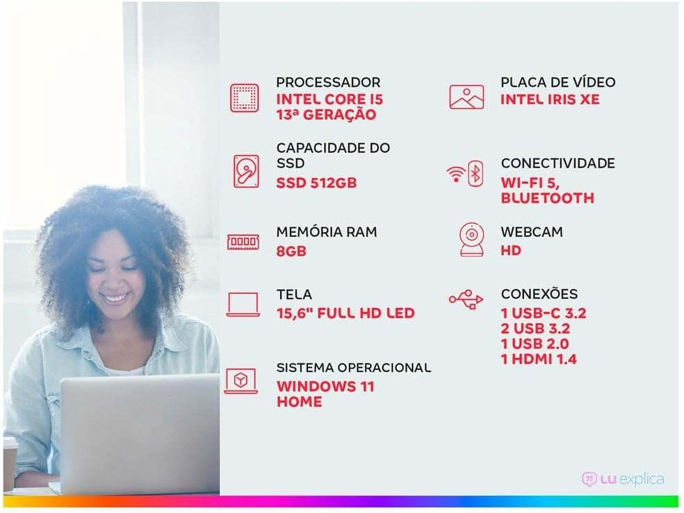 Notebook ASUS Vivobook 15 Intel Core i5 1334U 8GB RAM 512GB SSD 15,6" Full HD Windows 11 X1504VA-NJ3957W Notebook ASUS Vivobook 15 Intel Core i5 1334U 8GB RAM 512GB SSD 15,6" Full HD Windows 11 X1504VA-NJ3957W