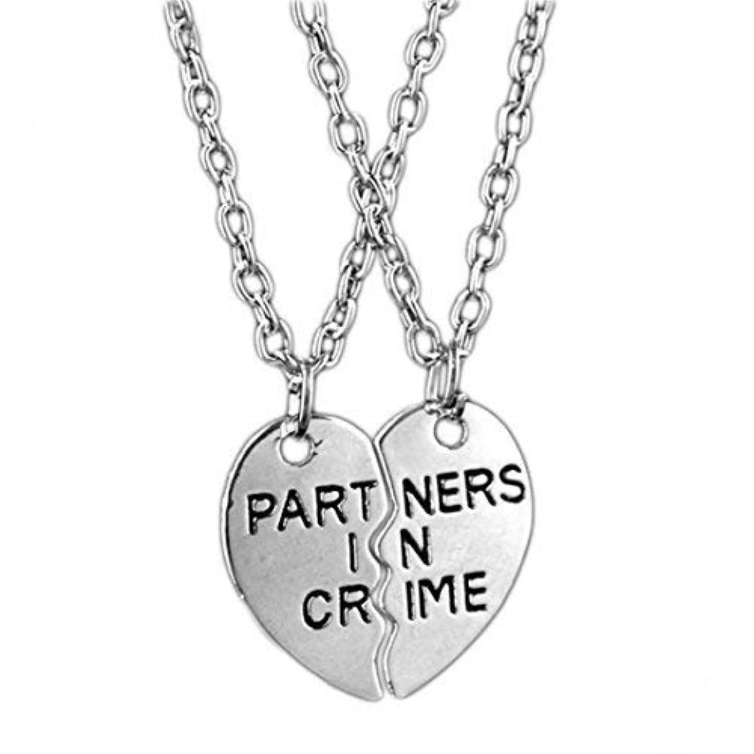 RVM Jewels Partners in Crime Stainless Steel Silver Couple Pendant Friendships Special BFF Bestie Necklace Set for Men & Women (B08728JLFN) Amazon Price History, Amazon Price Tracker