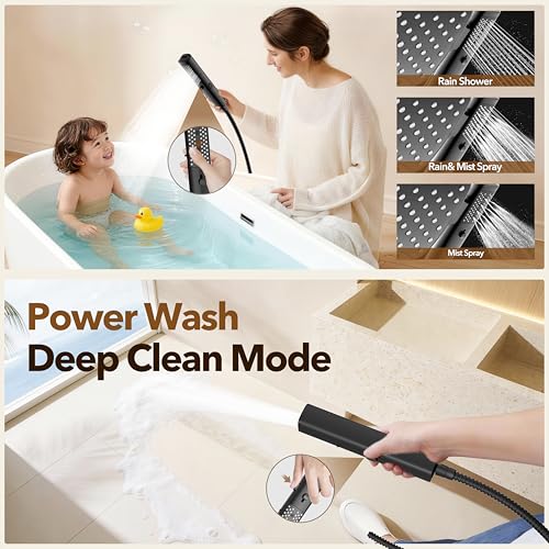 JDO High Pressure Rain Shower Head with Handheld Spray Matte Black by JDO - Used condition - Image 5