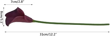 Winterworm Faux Latex Flower Real Touch Artificial Calla Lily Flower Bouquet Wedding Party Home Garden Restaurant Decoration - Bunch of 10 (Plum Purple)