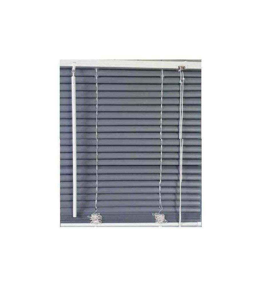 Optimal Products PVC Window Venetian Blinds Strong Trimmable Easy Fit Child Safe Home Office Blind Black Cream White Silver Teak And Natural (Contrast Slate, 45 x 150 cm) — image 1