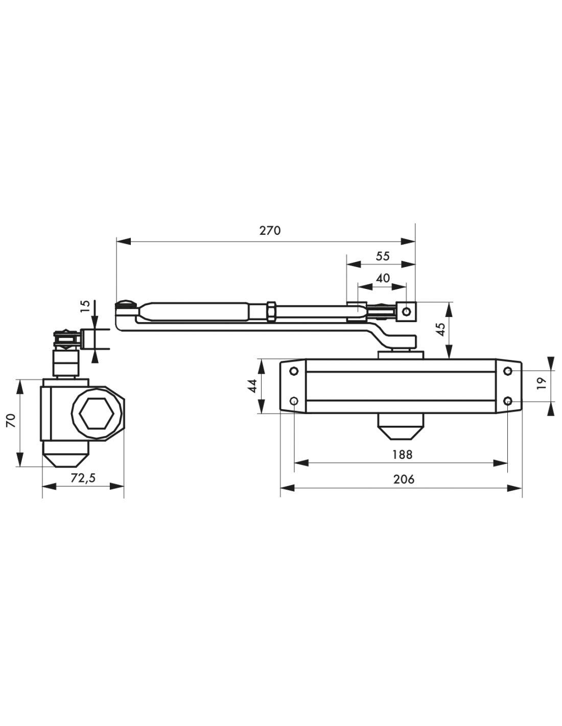 THIRARD - Ferme-Porte Automatique Hydraulique - Force 4 - Installation Facile - Réglage Vitesse - Usage Intérieur - Adapté à Tous les Styles - Finition Élégante - Blanc