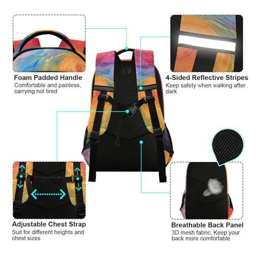 ALAZA Swirl Tie Dye Rainbow Color Backpack Purse for Women Men Personalized Laptop Notebook Tablet Bag Stylish Casual Daypack, 13 14 15.6 inch4