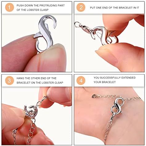 BLMHTWO 6 Pieces Double Lobster Clasp Gold Gold Lobster Clasp Double Closures Opening Necklace Extender Clasps for Jewelry Making Bracelet Necklace Closing Kit, Gold/Silver 0.63x0.39 Inch