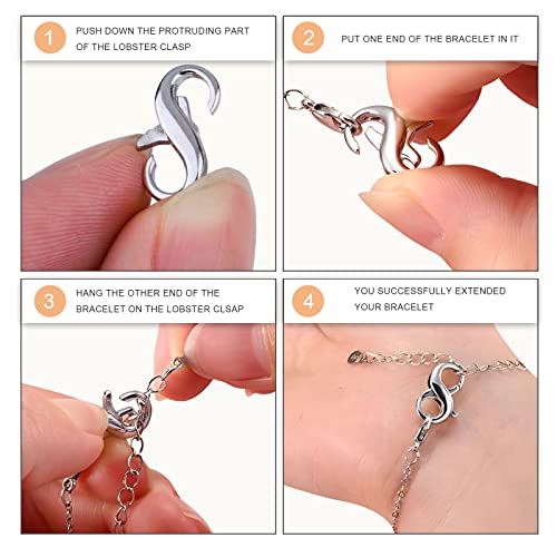 Blmhtwo 6 Pieces Double Lobster Clasp Gold Silver Lobster Clasps For Jewelry Making With Closures Opening Necklace Extender Clasps For Jewellery Making Bracelet Necklace Closing Kit 0.63X0.39 Inch #TOP3
