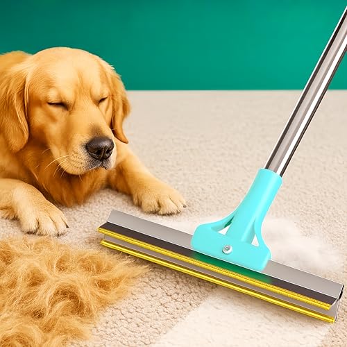 WhiffleTails Xtra Carpet Rake, Carpet Scraper and Pet Hair Removal Tool with Heavy-Duty 131 cm Handle - Your Ultimate Pet Hair Remover Perfect for Cat and Dog Hair Removal.