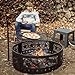 Sunnydaze 36-Inch Outdoor Fire Pit Ring with Poker - Round Heavy-Duty Steel Fire Ring for Camping or Backyard - 4-Star - 12