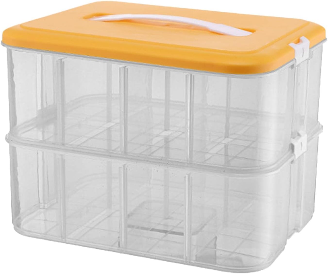 IEUDNS Multifunctional building Storage Building Storage Jewelry Earring Holder Compartment Toy Organizer Box for Nuts Screws Toy , orange, double layer