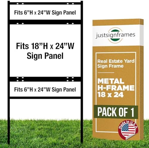 Amazon.com : JustSignFrames Real Estate Yard Sign Metal H Frame (1-pack ...