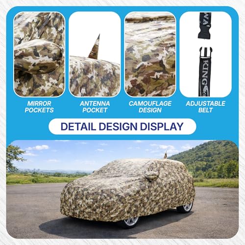 Image of KINGSWAY JungleTech 100% Waterproof Car Cover Only with Maruti Suzuki Ignis (Year 2016 Onwards - All Model) | Mirror and Antenna Pockets | Scratchproof | All Weather Car Body Cover
