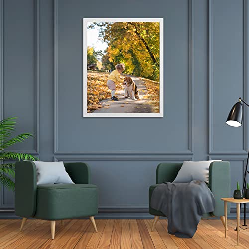 16X24 Rustic White Picture Frame 3 Piece, Large Poster Frame 24X16 Inch, Huge 16 By 24 Woodengrain Photo Frame Wall Hanging Gallery Display Family Frame Set For Kid Wedding Birthday Portrait Gift #TOP3