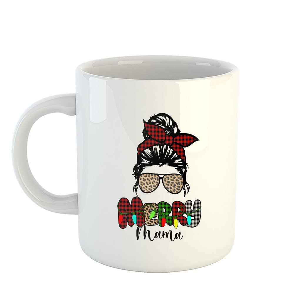 YaaNaa Coffee Mug, Mother's Day Quotes - Merry Mama, Gift for Mother's Day, Gift for Mom, Working Women, Home Maker, Mother, Mummy, Gift from Children, Printed Ceramic, 325 ML(11Oz), R855-WH