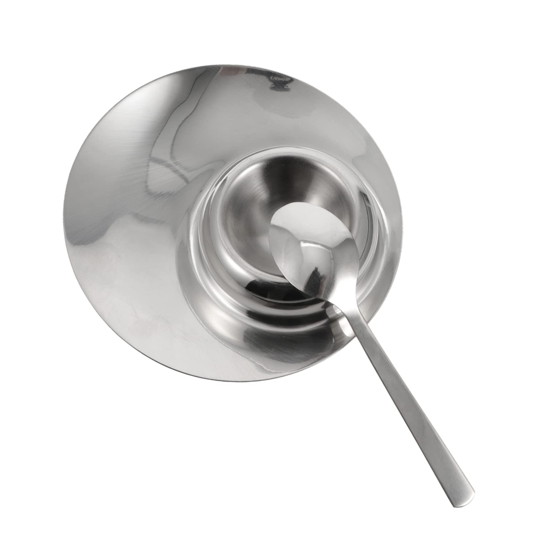 Cabilock Sturdy Metal Egg Cup Holder 304 Stainless Steel Egg Stand Spoon for Breakfast Kitchens Dining Rooms