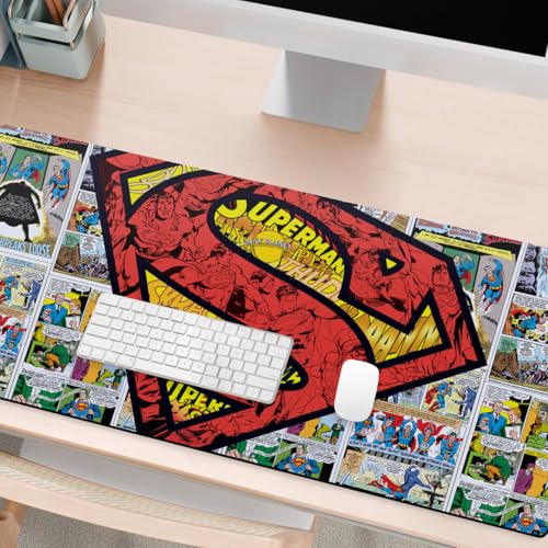 Tapis de souris de bureau XL Superman DC Comics pour espace informatique PC