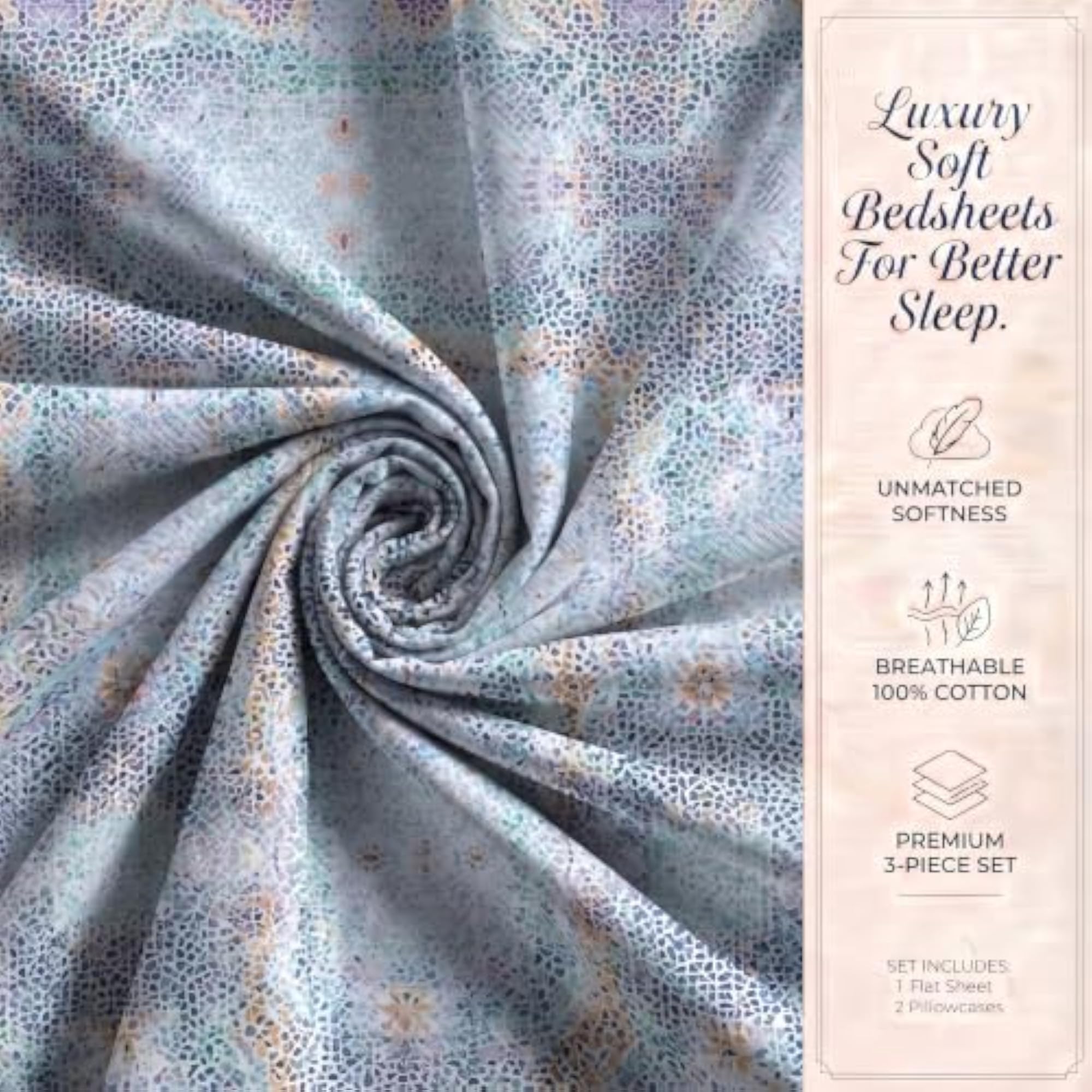 Monarch King Bed Sheet Set - 100% All Cotton