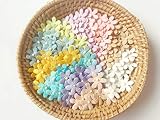 TH Flowers Embellishment with Thread stem 12 mm Mulberry Paper Flowers Tiny Size 50 pcs. Craft Suppl