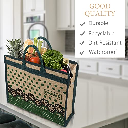 Image of DOUBLE R BAGS Jute Eco-Friendly Tote Bag: Stylish, Spacious, and Sustainable - Perfect for Everyday Errands and Adventures!