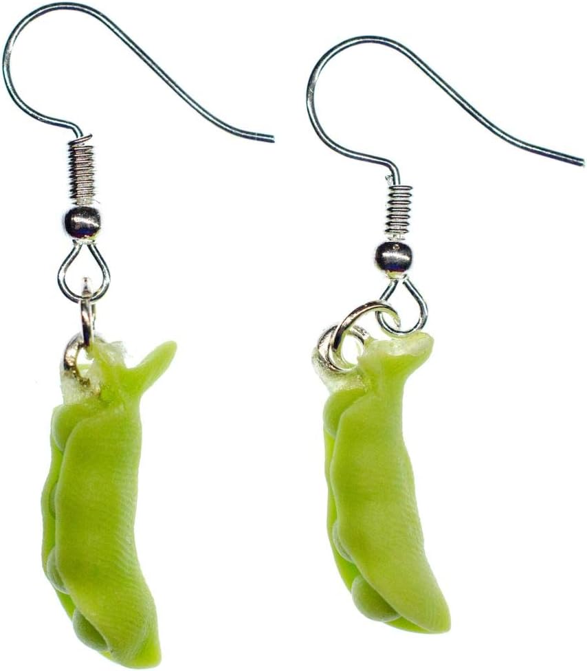 Peas Earrings Miniblings Peapod Pea Vegetable Cook Kitchen Green