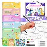 Magic Grooved Writing Practice for Kids Ages 3–8, Reusable Handwriting Workbooks with Deep Tracing Grooves and Preschool Learning Activities, Perfect Educational Gift