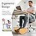 Amazer Bamboo Foot Rest for Under Desk at Work, 2-in-1 Reversible Rocking Footrest Adjustable Foot Stool, Ergonomic Footrest for Under Gaming Desk, Feet Support Leg Footstools for Home Office