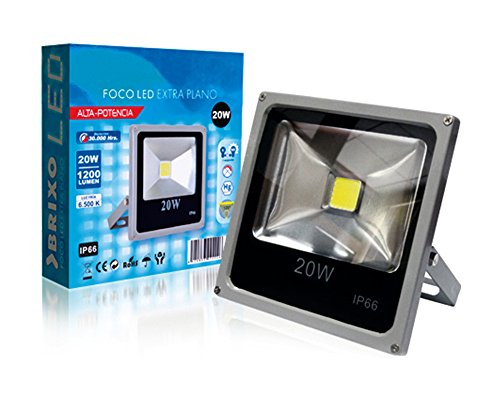 Bcalpe Foco LED Extraplano, 20 W, Plata, 19 x20 x 5.5 cm Cover