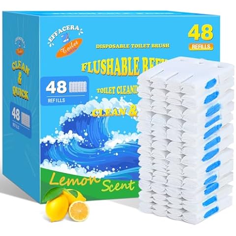 Effacera 72 Refills Flushable Toilet Refills, Disposable Toilet Bowl Paper Bulk, Fresh Toilet Brush Refill Pads for Toilet and Bathroom, Toilet Brush Accessories(No Handle) Cover