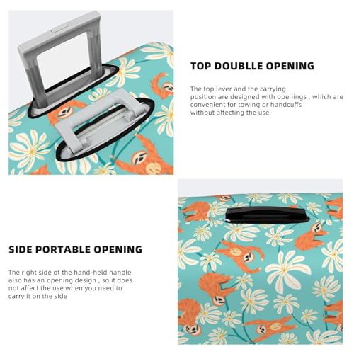 VOSERY Travel Luggage Cover - Cute Sloth on Floral Tree Washable Suitcase Covers Protector Fits 18-32 Inches Luggage3