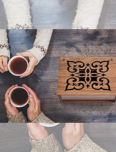 Twinings Tea Bags Sampler Assortment In Wooden Tea Box Organizer Perfect Variety Pack In Wood (Mdf) Gift Box (80 Count) 22 Flavors Gifts For Family Friends Coworkers (Walnut) #TOP4