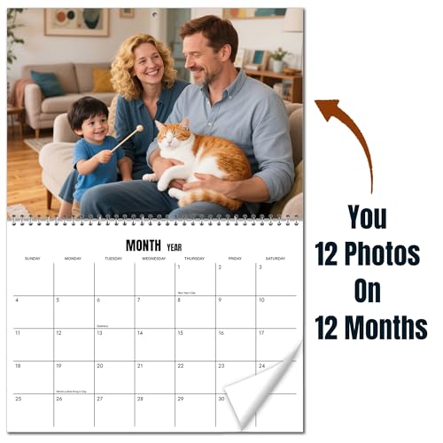 Custom Photo Wall Calendar 2026 for Home & Office - Print Your 13 Memories,Make Your Own Personalized Calendar 2026 - Customized Christmas Gift