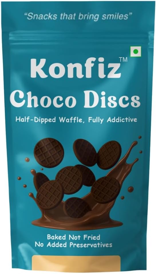 Konfiz Choco Discs – Premium Milk Chocolate Discs for Baking, Snacking & Garnishing | Ideal for Cakes, Cookies, Desserts & DIY Chocolates | 65g Pack (Pack of 1, Orange)
